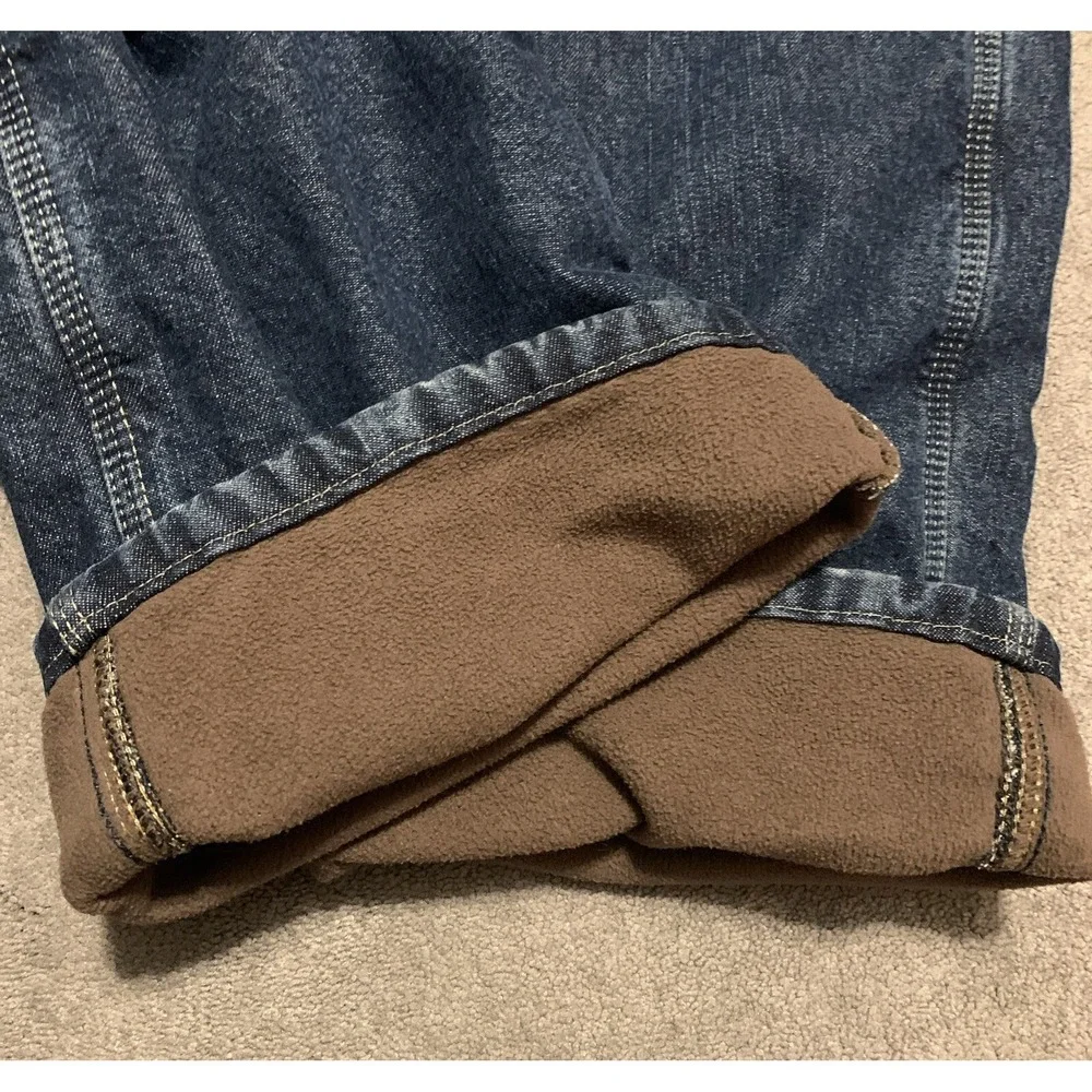 Wrangler fleece lined Carpenter Jeans men's 38x34‎ blue